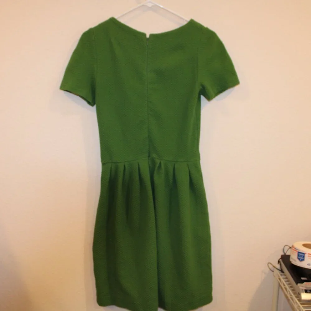 Ganni green textured business casual dress size medium above knee - Picture 8 of 9